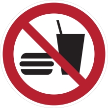 Verbotskennzeichnung, Essen und Trinken verboten – Polycarbonat, D. 400 mm