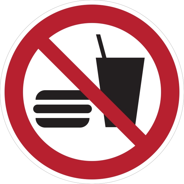 Verbotskennzeichnung, Essen und Trinken verboten – Polycarbonat, D. 400 mm