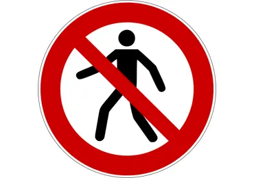 Verbotskennzeichnung – Für Fußgänger verboten