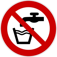 Verbotskennzeichnung, kein Trinkwasser – Aluminium-Kompositwerkstoff, D. 100 mm
