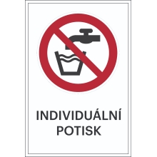 Verbotskennzeichnung, kein Trinkwasser, individueller Text – Folie, 100×150 mm