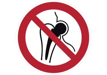 Verbotskennzeichnung – Kein Zutritt für Personen mit Implantaten aus Metall