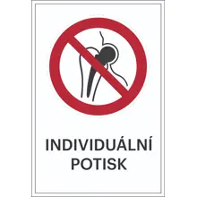 Verbotskennzeichnung, Kein Zutritt für Personen mit Implantaten aus Metall, individueller Text – Folie, 100×150 mm