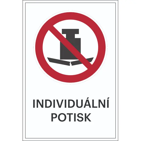 Verbotskennzeichnung, keine schwere Last, individueller Text – Folie, 100×150 mm