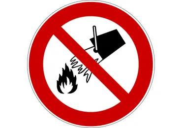 Verbotskennzeichnung – mit Wasser löschen verboten