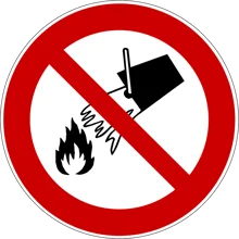 Verbotskennzeichnung, mit Wasser löschen verboten – Polycarbonat, D. 600 mm