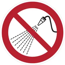 Verbotskennzeichnung, mit Wasser spritzen verboten – Aluminium-Kompositwerkstoff, D. 200 mm