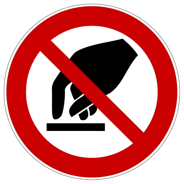 Verbotskennzeichnung, nicht anfassen – Aluminium-Kompositwerkstoff, D. 400 mm