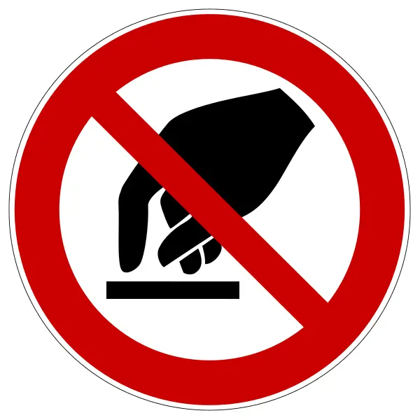 Verbotskennzeichnung, nicht anfassen – Polycarbonat, D. 400 mm