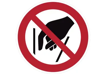 Verbotskennzeichnung – nicht hineingreifen