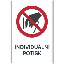 Verbotskennzeichnung, nicht hineingreifen, individueller Text – Aluminium-Kompositwerkstoff, 300×450 mm