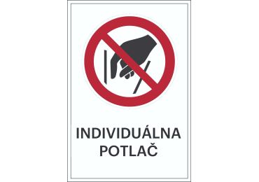 Verbotskennzeichnung – nicht hineingreifen + individueller Text
