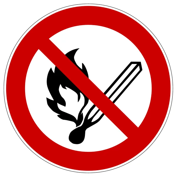 Verbotskennzeichnung, offenes Licht und Rauchen verboten – Polycarbonat, D. 600 mm