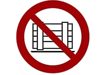 Verbotskennzeichnung – Paletten abstellen verboten