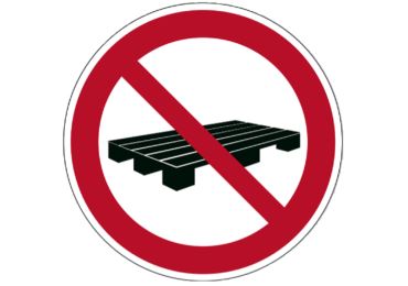 Verbotskennzeichnung – Paletten lagern verboten
