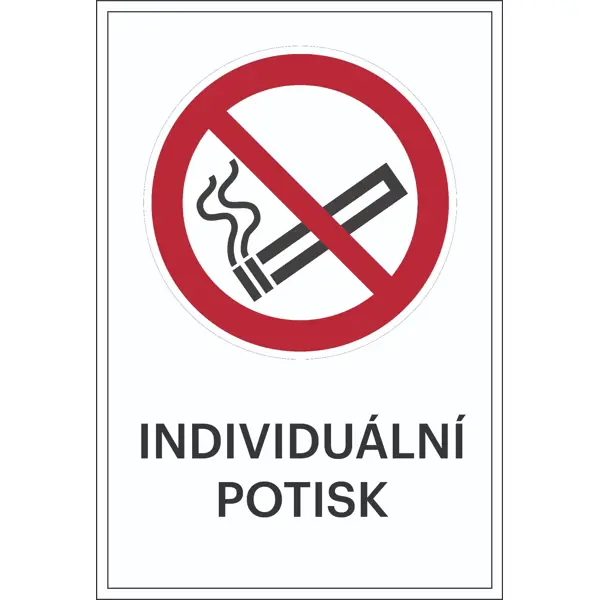 Verbotskennzeichnung, Rauchen verboten, individueller Text – Folie, 100×150 mm