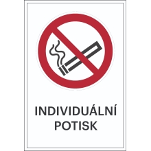 Verbotskennzeichnung, Rauchen verboten, mit Möglichkeit des individuellen Textes – Folie, 100×150 mm