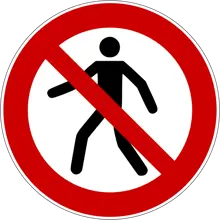 Verbotskennzeichnung, Zutritt für Fußgänger verboten – Folie, D. 200 mm