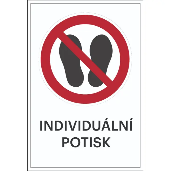 Verbotskennzeichnung, Zutritt verboten, individueller Text – Folie, 100×150 mm