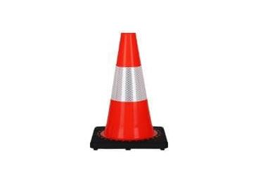 Verkehrsleitkegel – PVC, H.300 mm, 1× Reflexstreifen Klasse 2, orange