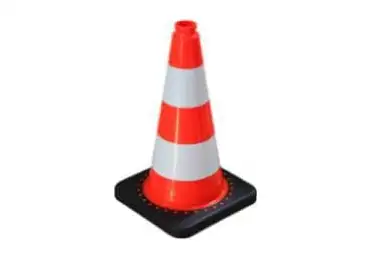 Verkehrsleitkegel – PVC, H.500 mm, 2× Reflexstreifen Klasse 2, orange