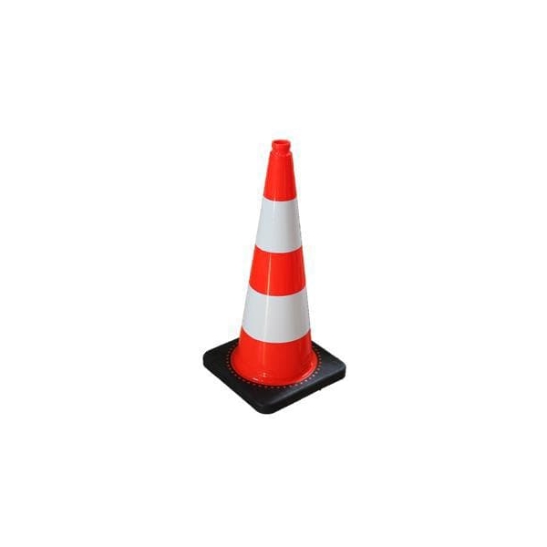 Verkehrsleitkegel – PVC, H.750 mm, 2× Reflexstreifen Klasse 2, orange