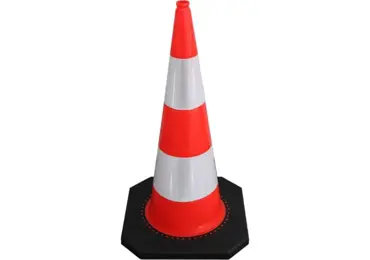 Verkehrsleitkegel – PVC, H.900 mm, 2× Reflexstreifen Klasse 2, orange