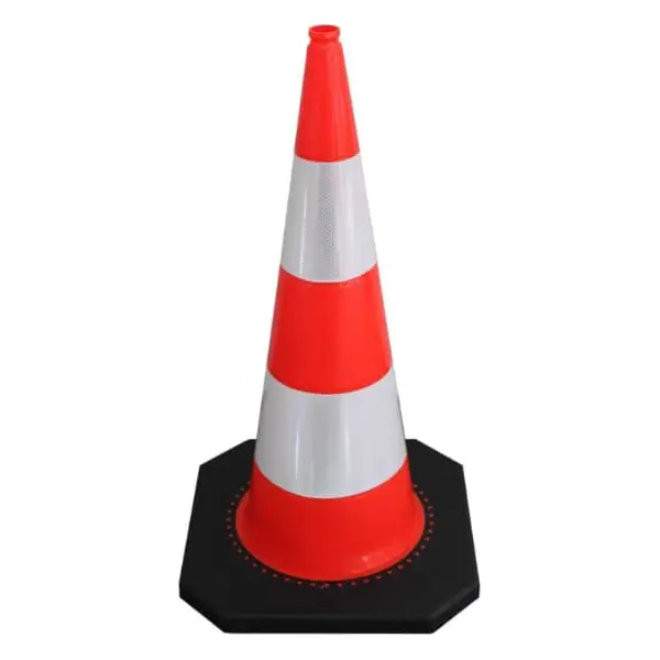 Verkehrsleitkegel – PVC, H.900 mm, 2× Reflexstreifen Klasse 2, orange