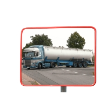 Verkehrsspiegel Premium – Acrylat, roter Rahmen 40×60cm