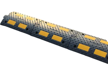 Verzögerungsschwelle, Retarder mit reflektierenden Streifen LP300, Durchlaufelement – 500×300×55,6 mm, schwarz-gelb