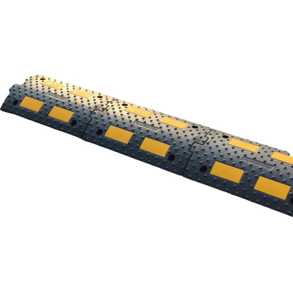 Verzögerungsschwelle, Retarder mit reflektierenden Streifen LP300, Durchlaufelement – 500×300×55,6 mm, schwarz-gelb