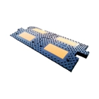 Verzögerungsschwelle, Retarder mit reflektierenden Streifen LP500, Durchlaufelement – 500×500×50 mm, schwarz-gelb