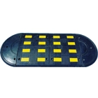 Verzögerungsschwelle, Retarder mit reflektierenden Streifen LP650, Durchlaufelement – 500×650×55 mm, schwarz-gelb