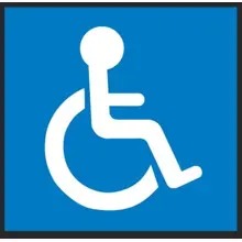 Vorgefertigte Straßenmarkierung "Behindertenparkplatz" – Thermoplast, blau, 500×500 mm, 2er-Pack