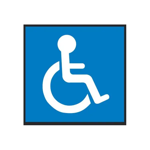 Vorgefertigte Straßenmarkierung "Behindertenparkplatz" – Thermoplast, blau, 500×500 mm, 2er-Pack