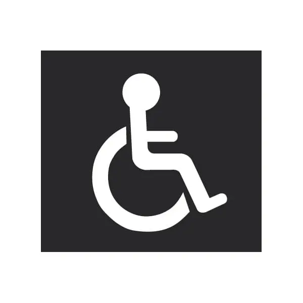 Vorgefertigte Straßenmarkierung "Behindertenparkplatz" – Thermoplast, weiß, 1200×1000 mm, 5er-Pack