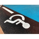 Vorgefertigte Straßenmarkierung "Behindertenparkplatz" – Thermoplast, weiß, 1200×1000 mm, 5er-Pack