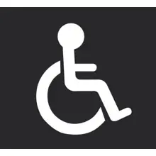 Vorgefertigte Straßenmarkierung "Behindertenparkplatz" – Thermoplast, weiß, 300×250 mm, 30er-Pack