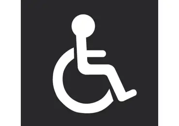 Vorgefertigte Straßenmarkierung "Behindertenparkplatz" – Thermoplast, weiß