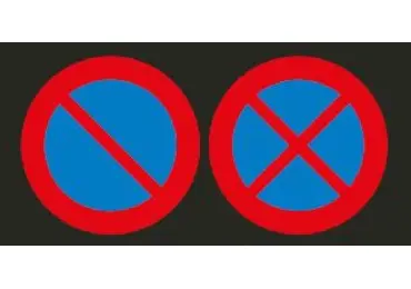 Vorgefertigte Straßenmarkierung "Eingeschränktes/Absolutes Haltverbot" – Thermoplast, rot-blau