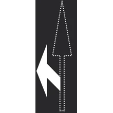 Vorgefertigte Straßenmarkierung "Pfeil nach links" – Thermoplast, weiß, 2000×850 mm, 2er-Pack