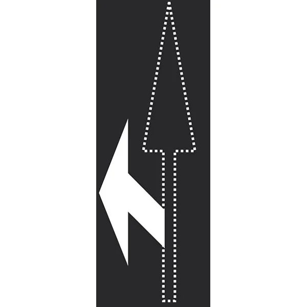 Vorgefertigte Straßenmarkierung "Pfeil nach links" – Thermoplast, weiß, 2000×850 mm, 2er-Pack