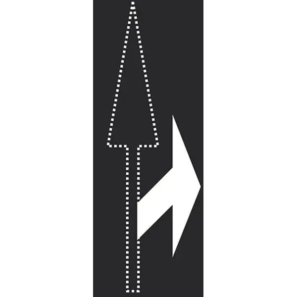 Vorgefertigte Straßenmarkierung "Pfeil nach rechts" – Thermoplast, weiß, 1000×425 mm, 5er-Pack