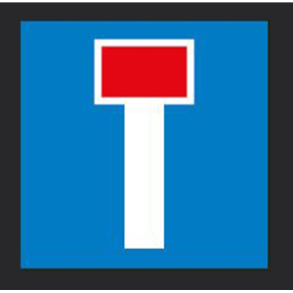 Vorgefertigte Straßenmarkierung "Sackgasse" – Thermoplast, 1000×1000 mm