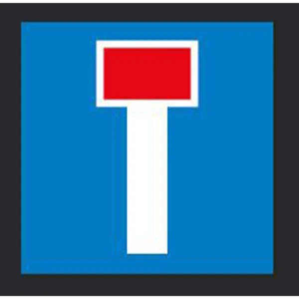 Vorgefertigte Straßenmarkierung "Sackgasse" – Thermoplast, 1000×1000 mm