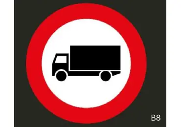 Vorgefertigte Straßenmarkierung "Verbot für Kraftfahrzeuge über 3,5t" – Thermoplast