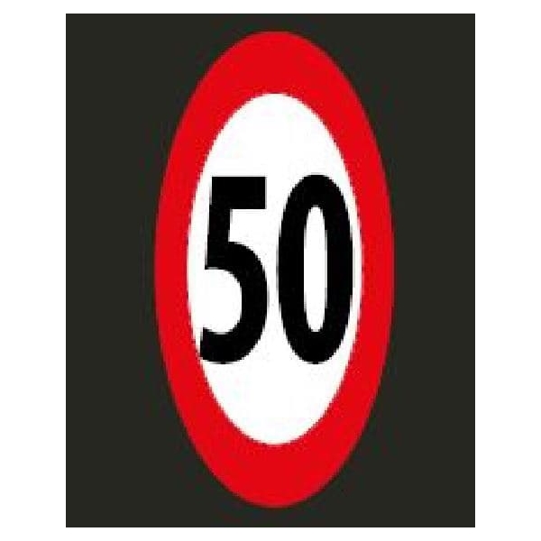 Vorgefertigte Straßenmarkierung "Zulässige Höchstgeschwindigkeit 50 km/h" – Thermoplast, 3×2 m