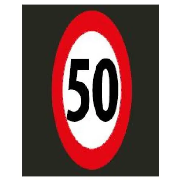 Vorgefertigte Straßenmarkierung "Zulässige Höchstgeschwindigkeit 50 km/h" – Thermoplast, 3×2 m