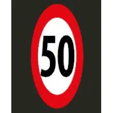 Vorgefertigte Straßenmarkierung "Zulässige Höchstgeschwindigkeit 50 km/h" – Thermoplast, 4×2 m