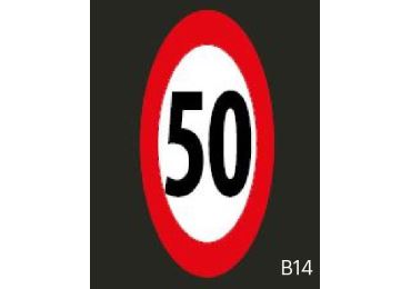 Vorgefertigte Straßenmarkierung "Zulässige Höchstgeschwindigkeit 50 km/h" – Thermoplast